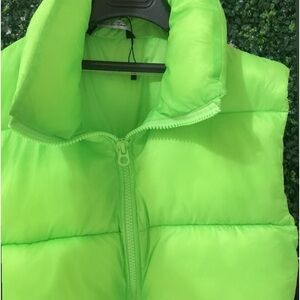 Lime green cropped vest